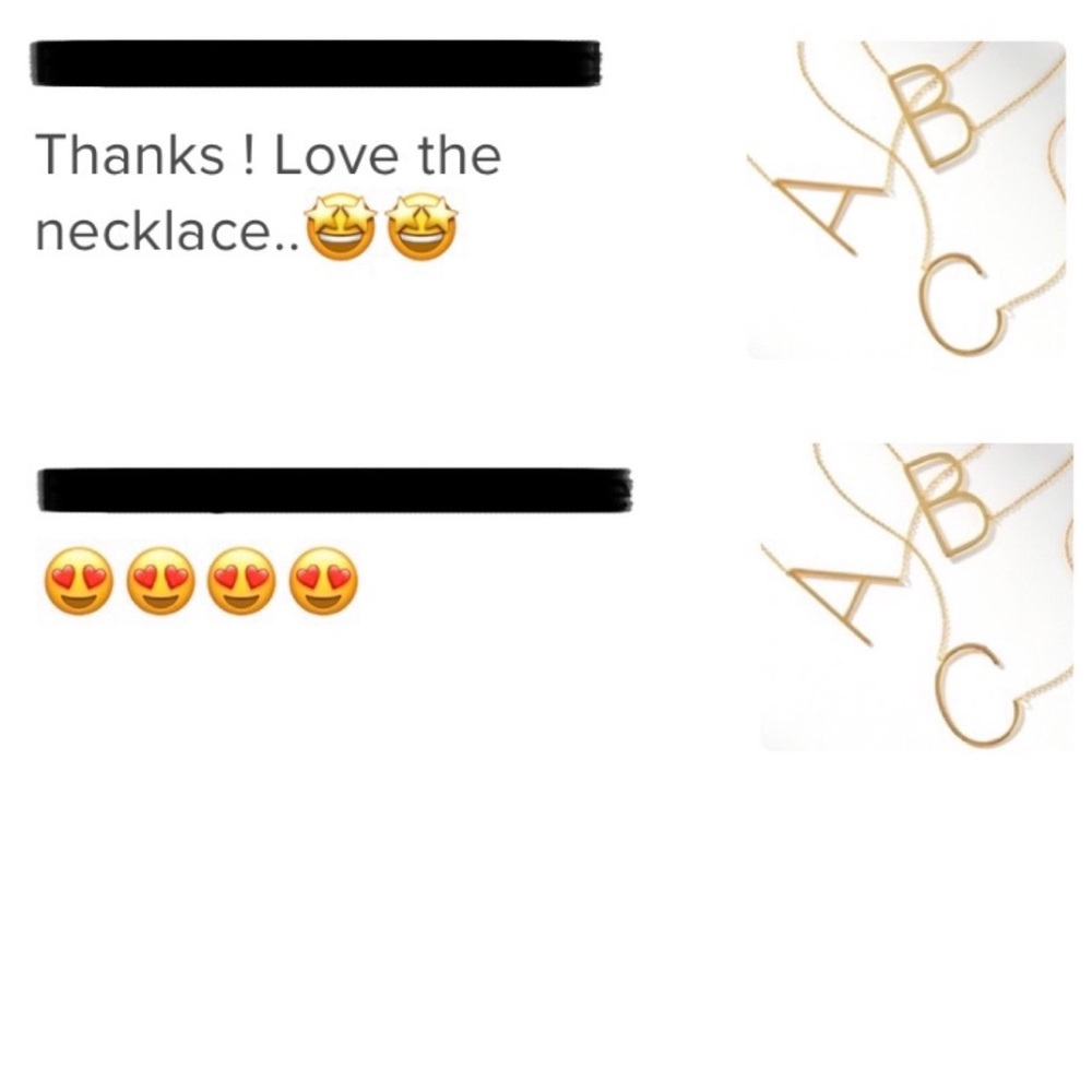 🍒3/$30 New Gold Block Monogram Necklace - Picture 10 of 10